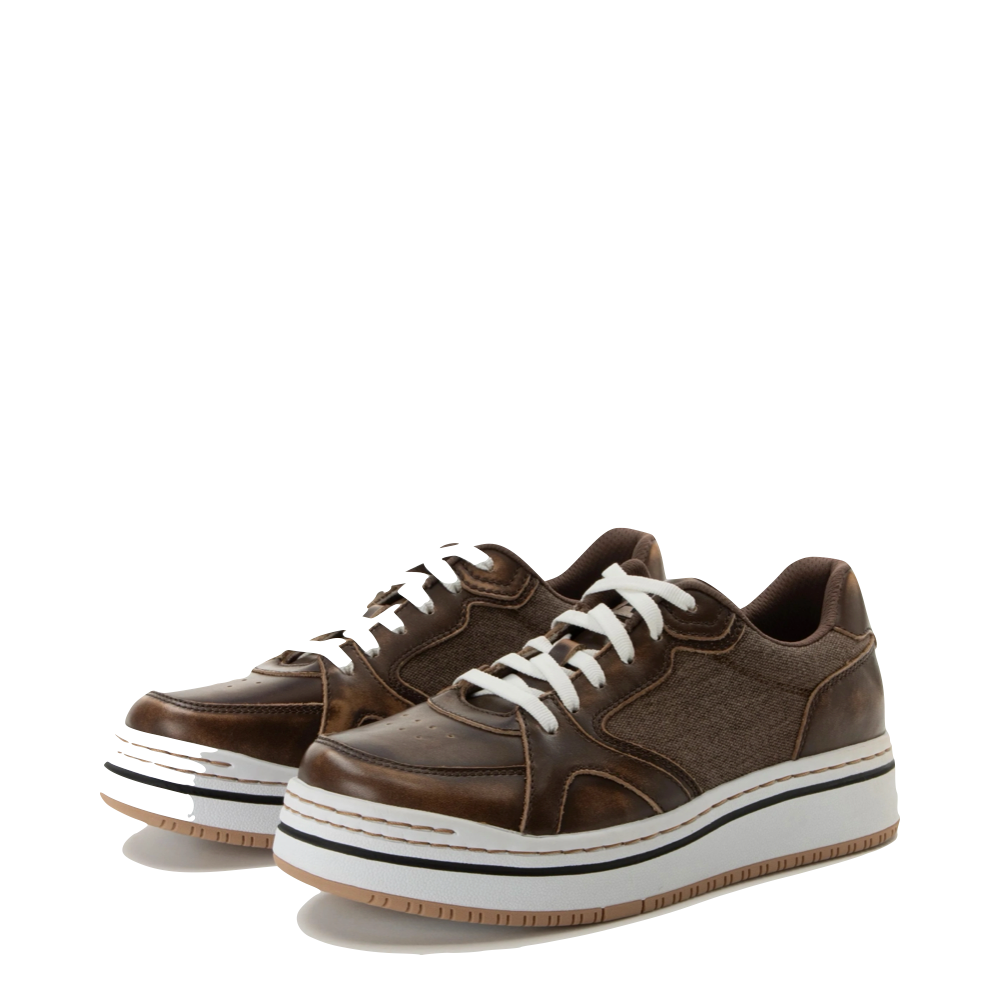 Mudguard and Toe view of Alegria Alyster Platform Sneaker for women.