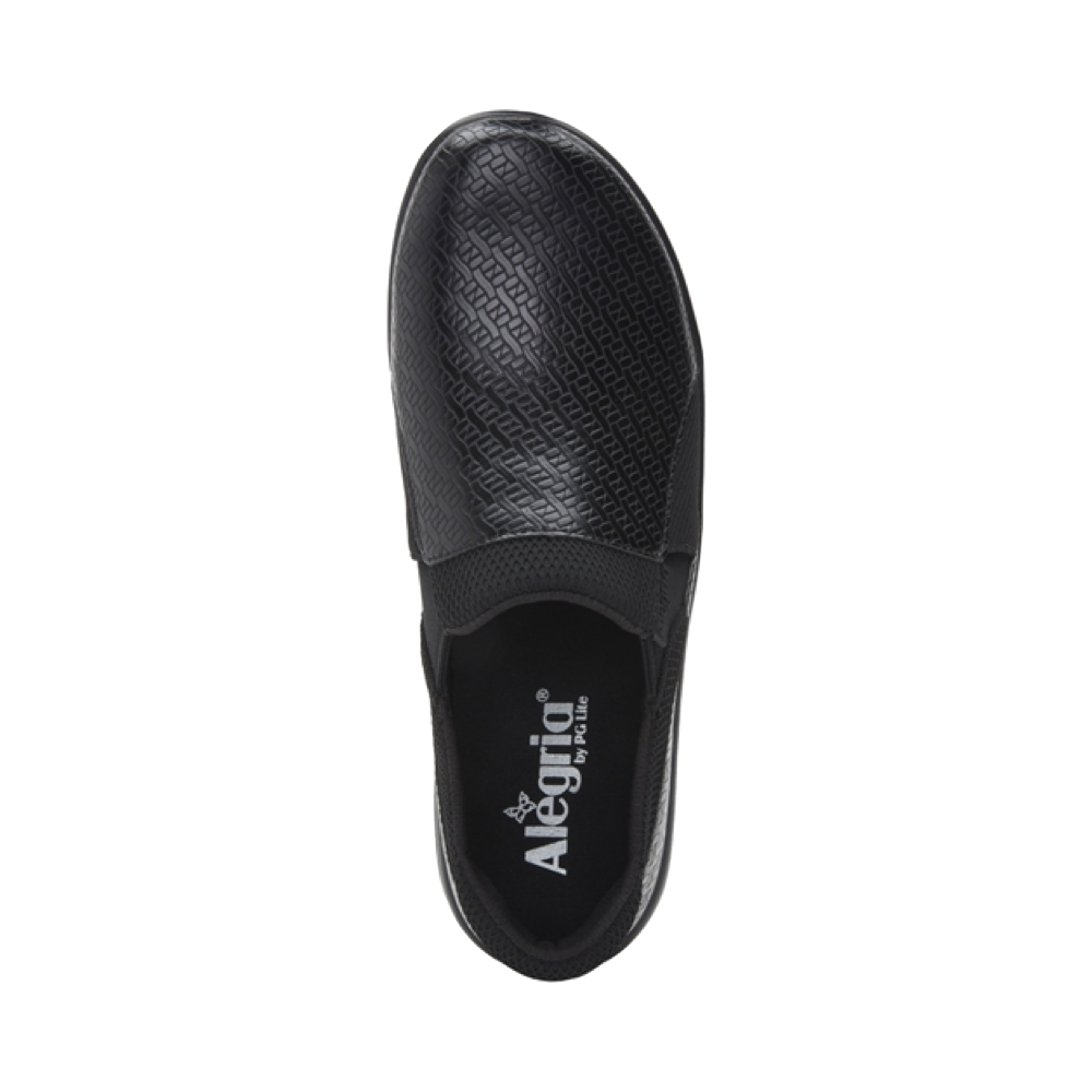 Alegria Women's Duette Slip Resistant Slip On in Black Woven