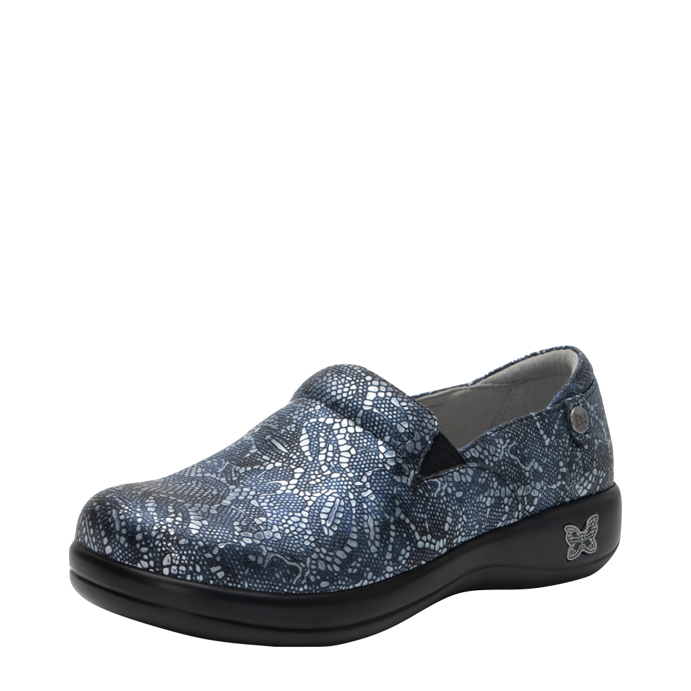 Alegria Women's Keli Slip Resistant Slip On in Pewter Lace