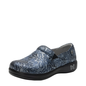 Alegria Women's Keli Slip Resistant Slip On in Pewter Lace