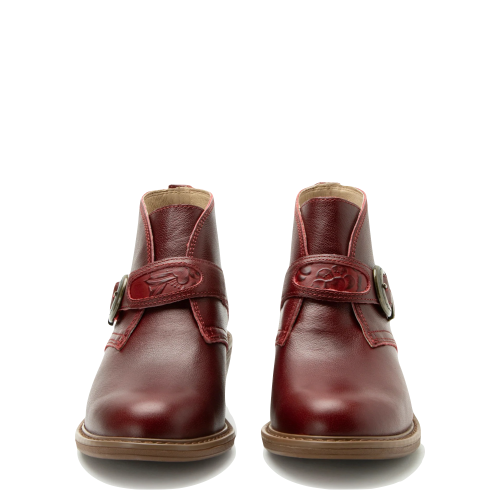 Front view of Alegria Mikki Loretta Leather Heeled Boot for women.