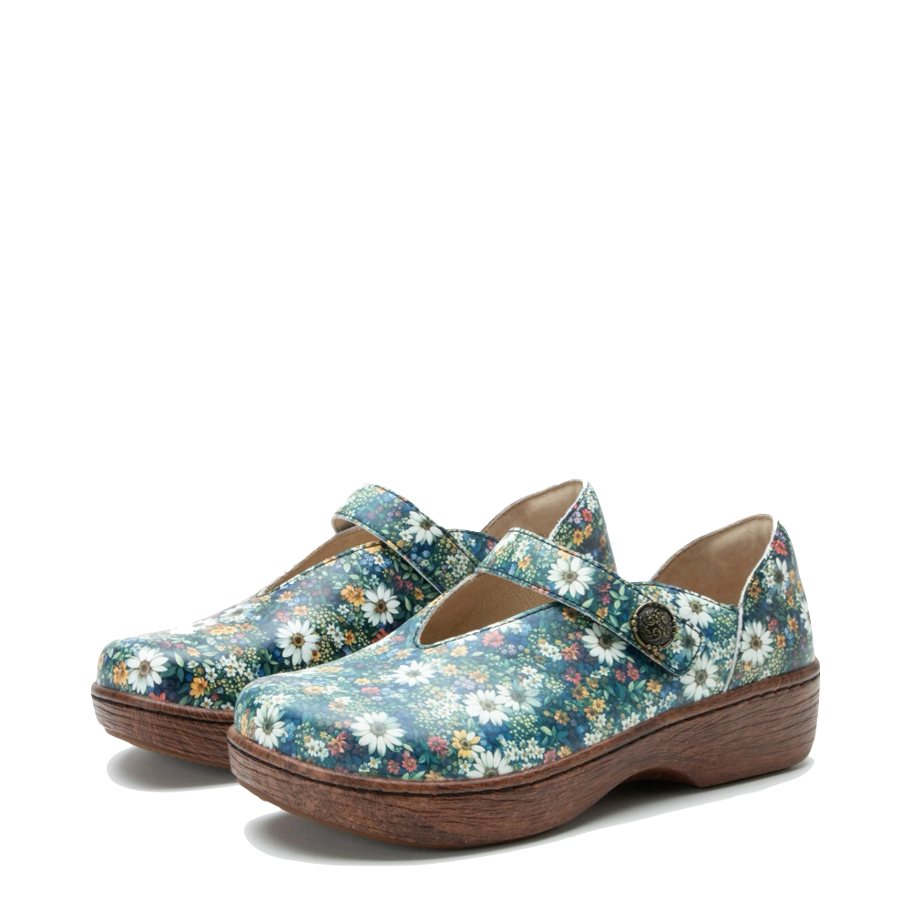 Mudguard and Toe view of Alegria Opheliah Mary Jane for women.