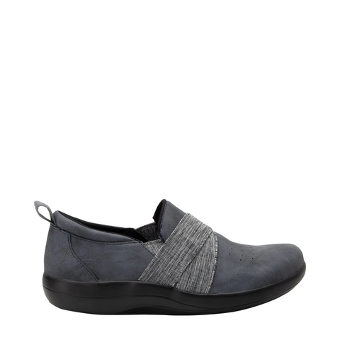 Alegria Women's Savvie Slip Resistant Slip On Shoe in Cinder Grey