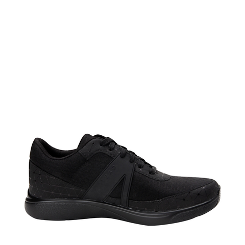 Alegria Women's TRAQ Qarma Lace Slip Resistant Sneaker (Black)