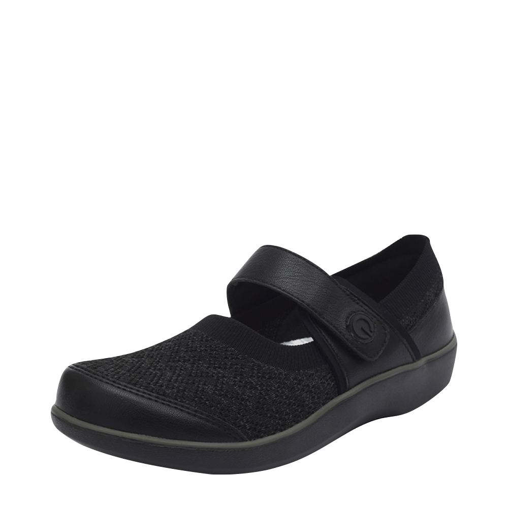 Alegria Women's TRAQ Qutie Slip Resistant Mary Jane in Black Multi