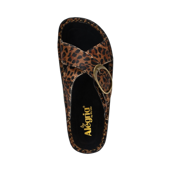 Alegria Women's Vanya Buckle Slide Sandal in Safari