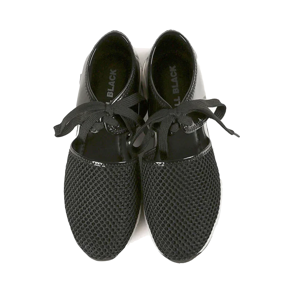 Top-down view of All Black Amazing Mesh Sneaker for women.