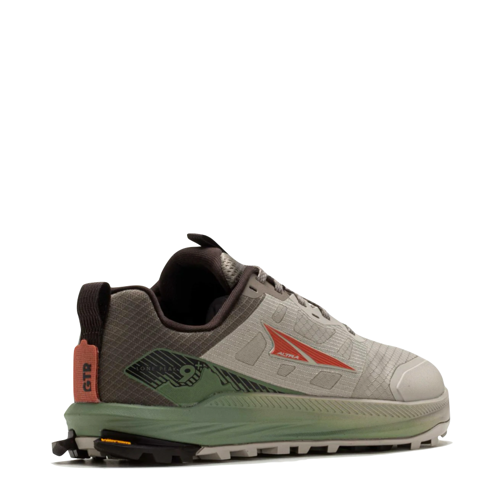 Heel view of Altra Lone Peak 9+ Sneaker for men.