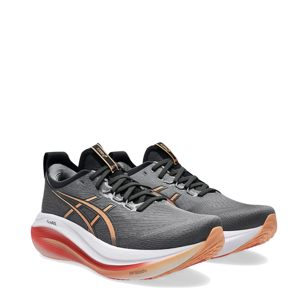 Mudguard and Toe view of Asics Gel-Nimbus 27 Sneaker for men.
