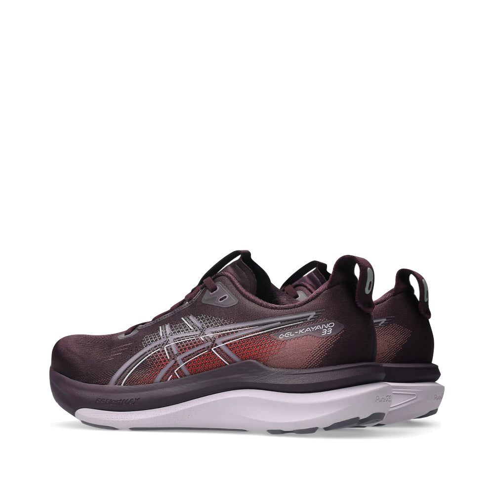 Heel view of Asics Gel-Kayano 33 Sneaker for women.