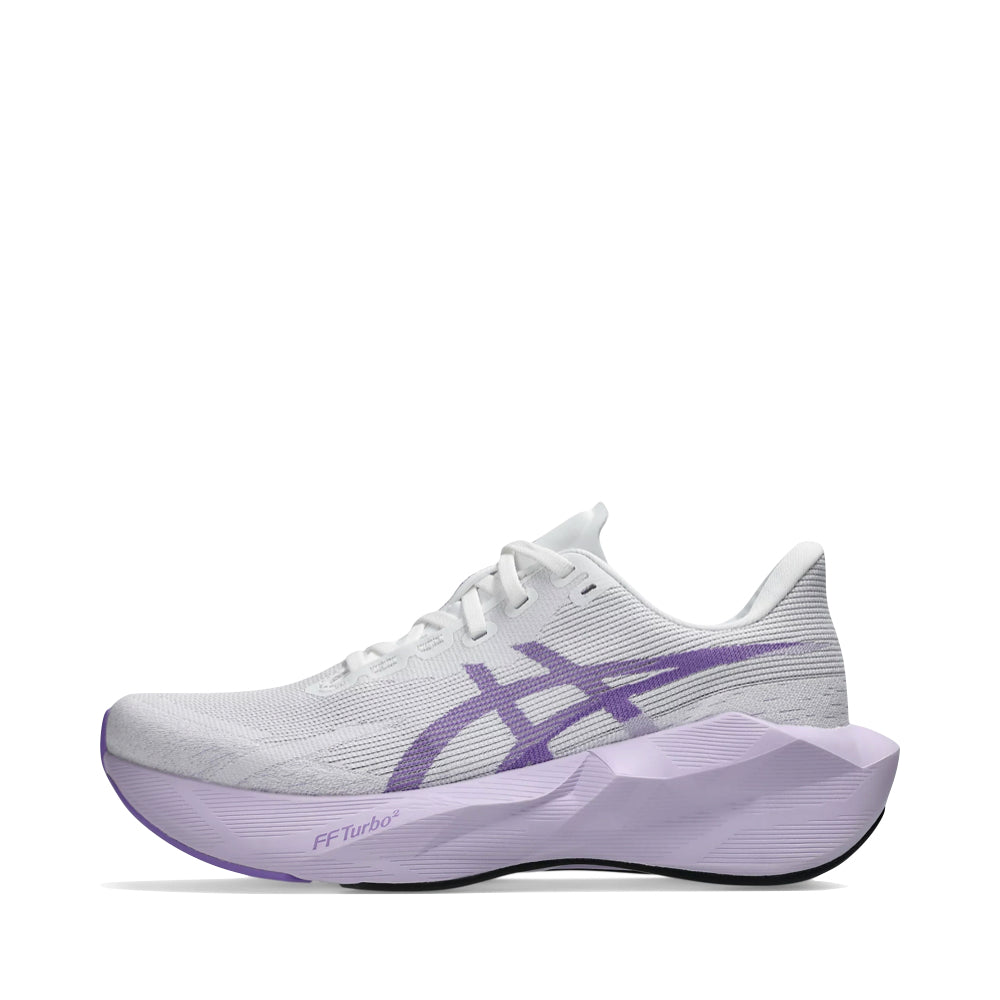 Side (left) view of Asics Novablast 6 Sneaker for women.