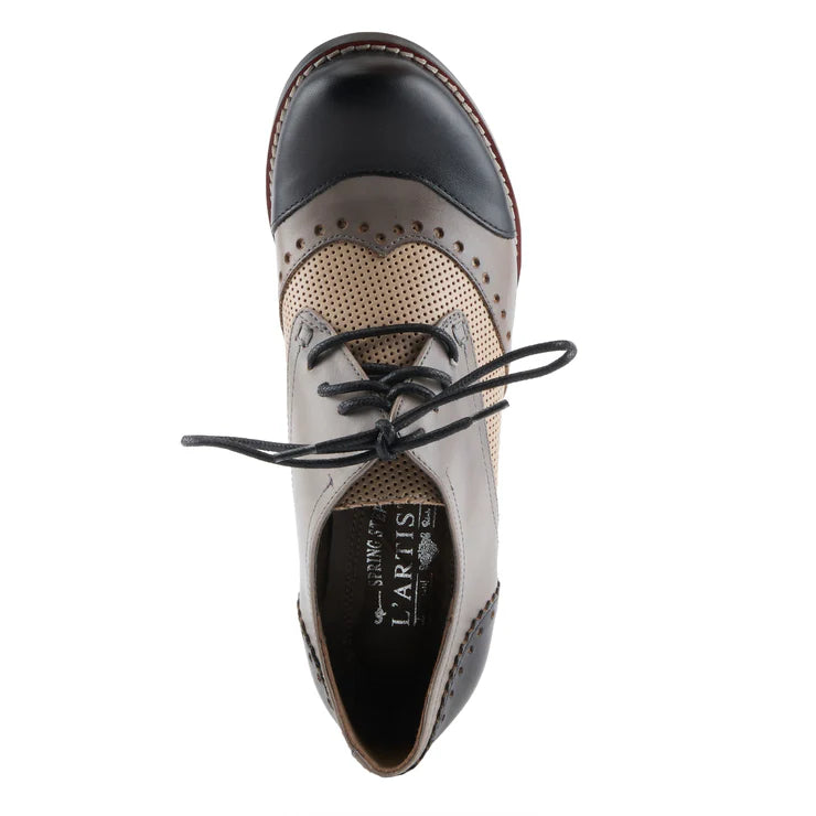 Spring Step Women's Bardot Tie Pump in Black Multi
