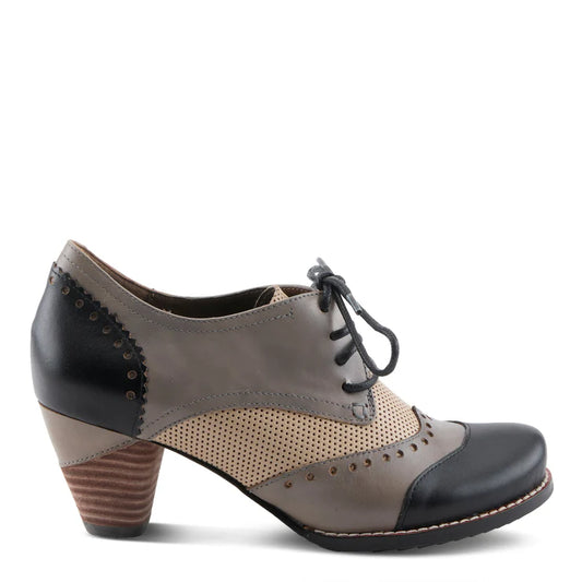 Spring Step Women's Bardot Tie Pump in Black Multi
