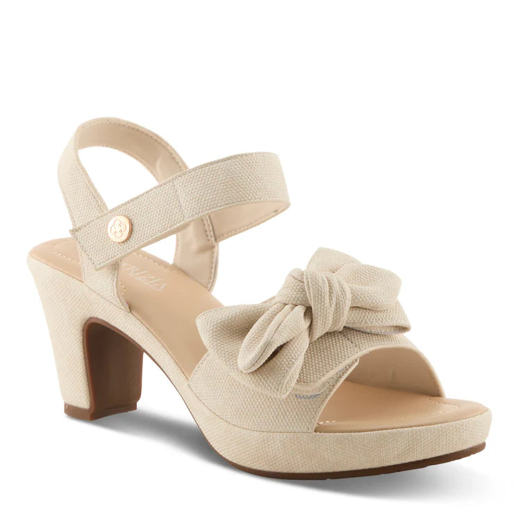 Spring Step Women's Bowdee Heeled Sandal in Bone