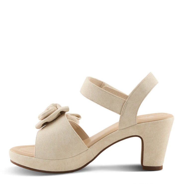 Spring Step Women's Bowdee Heeled Sandal in Bone