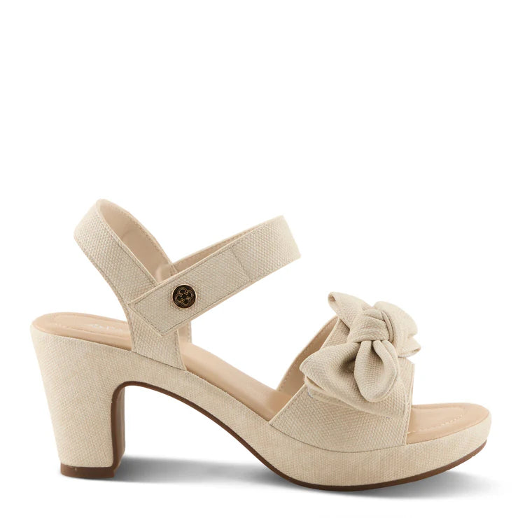 Spring Step Women's Bowdee Heeled Sandal in Bone