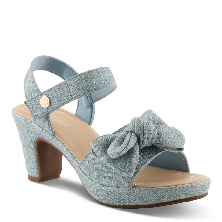 Spring Step Women's Bowdee Heeled Sandal in Denim