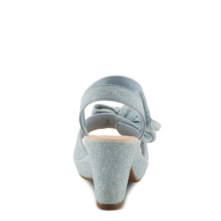 Spring Step Women's Bowdee Heeled Sandal in Denim