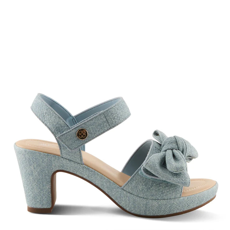 Spring Step Women's Bowdee Heeled Sandal in Denim