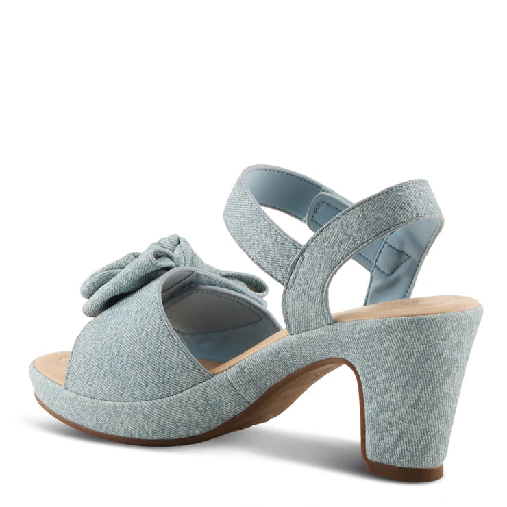 Spring Step Women's Bowdee Heeled Sandal in Denim