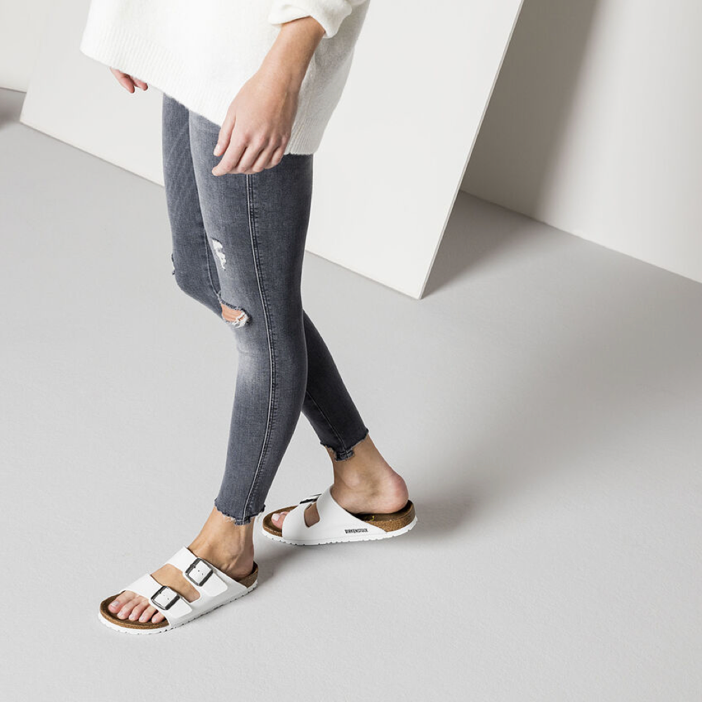 Model view of Birkenstock Arizona Birko-Flor Sandal for unisex.