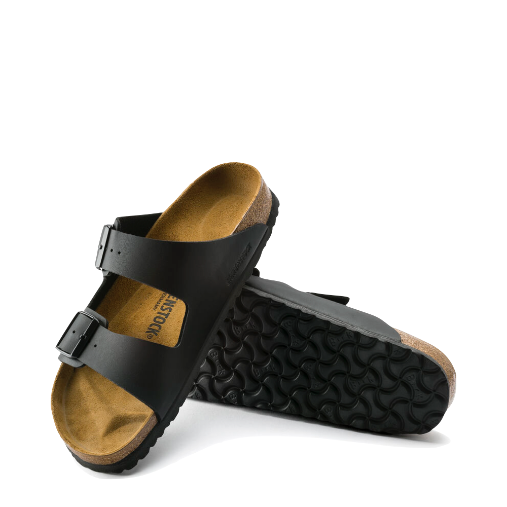 Top-down and bottom view of Birkenstock Arizona Birko-Flor Sandal for unisex.