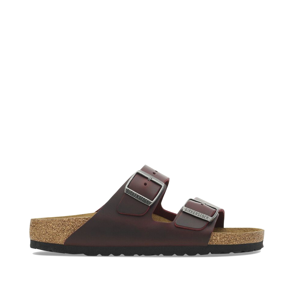 Side (right) view of Birkenstock Arizona Oiled Leather Sandal for unisex.