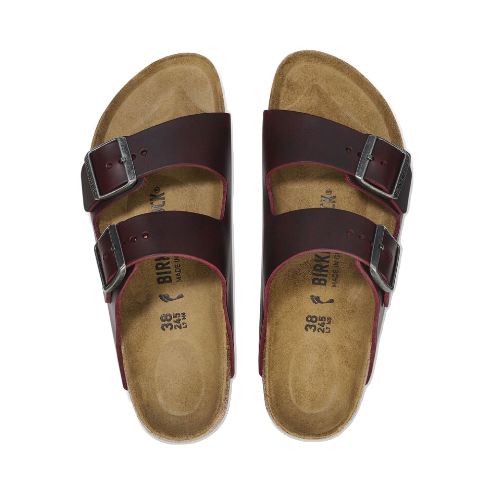 Top-down view of Birkenstock Arizona Oiled Leather Sandal for unisex.
