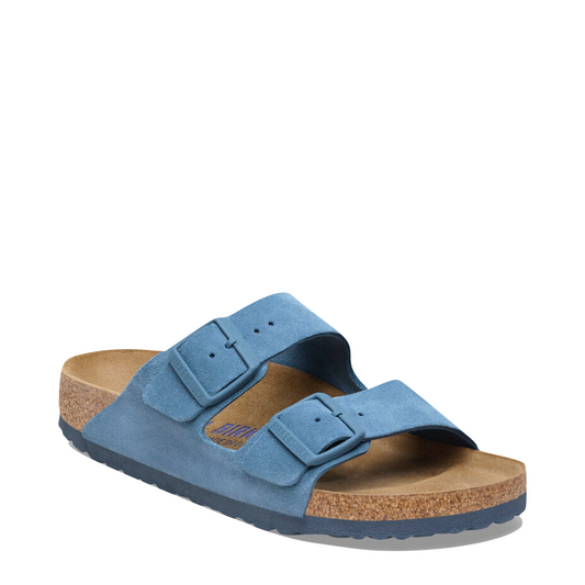 Toe view of Birkenstock Arizona Suede Soft Footbed Sandal for unisex.
