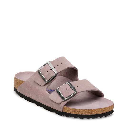 Toe view of Birkenstock Arizona Suede Soft Footbed Sandal. 
