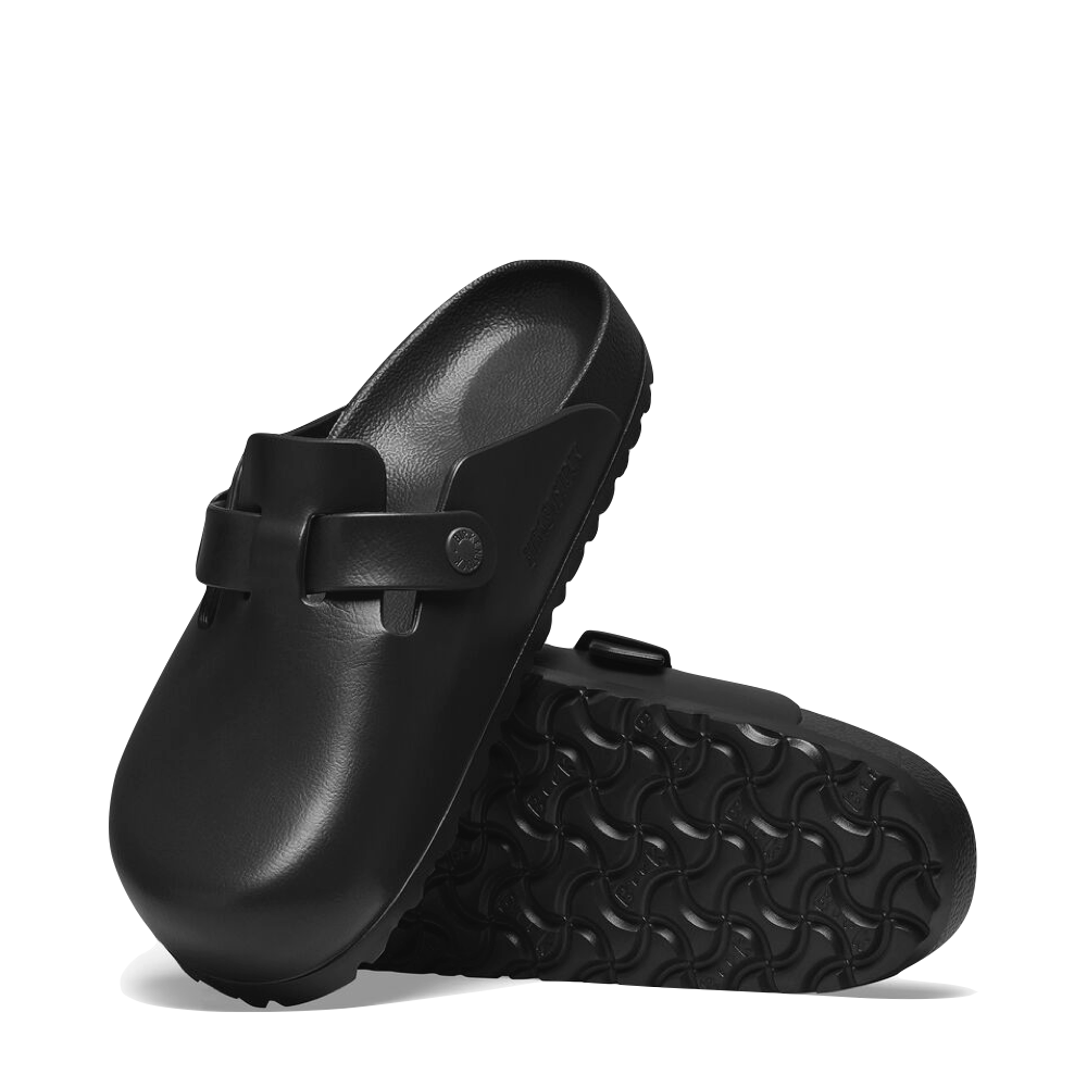 Top-down and bottom view of Birkenstock Boston EVA Clog for men.