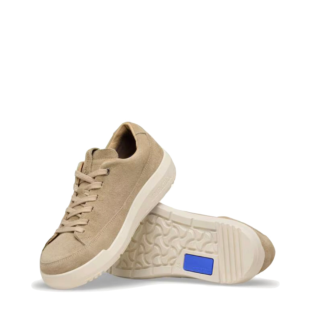 Side and bottom view of Birkenstock Melbourne Tie Sneaker for men.