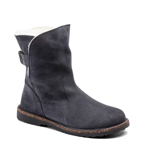 Birkenstock Uppsala Shearling Suede Leather Pull On Boot in Graphite