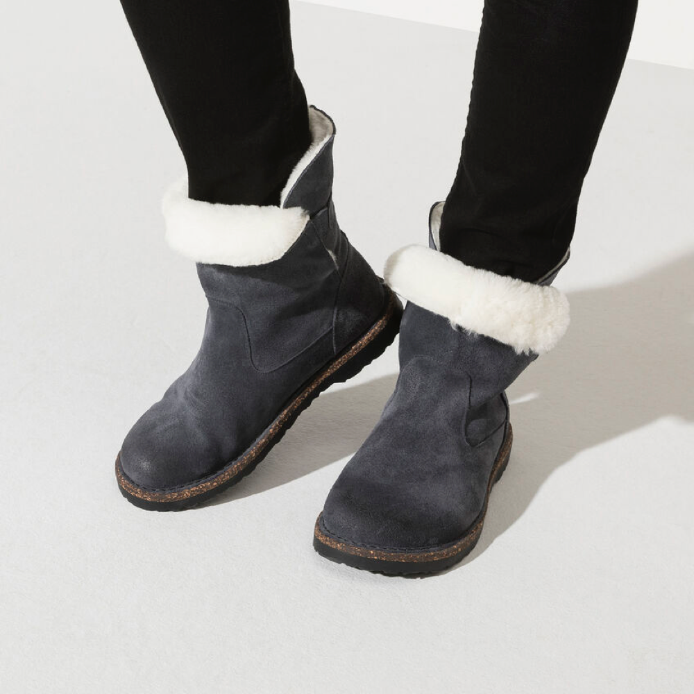 Birkenstock Uppsala Shearling Suede Leather Pull On Boot (Graphite)