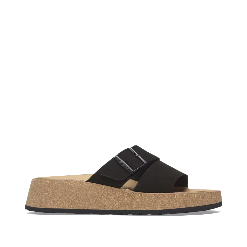 Side (right) view of Birkenstock Almina Slide Sandal for women.