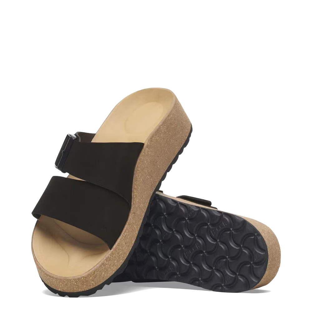 Top-down and bottom view of Birkenstock Almina Slide Sandal for women.