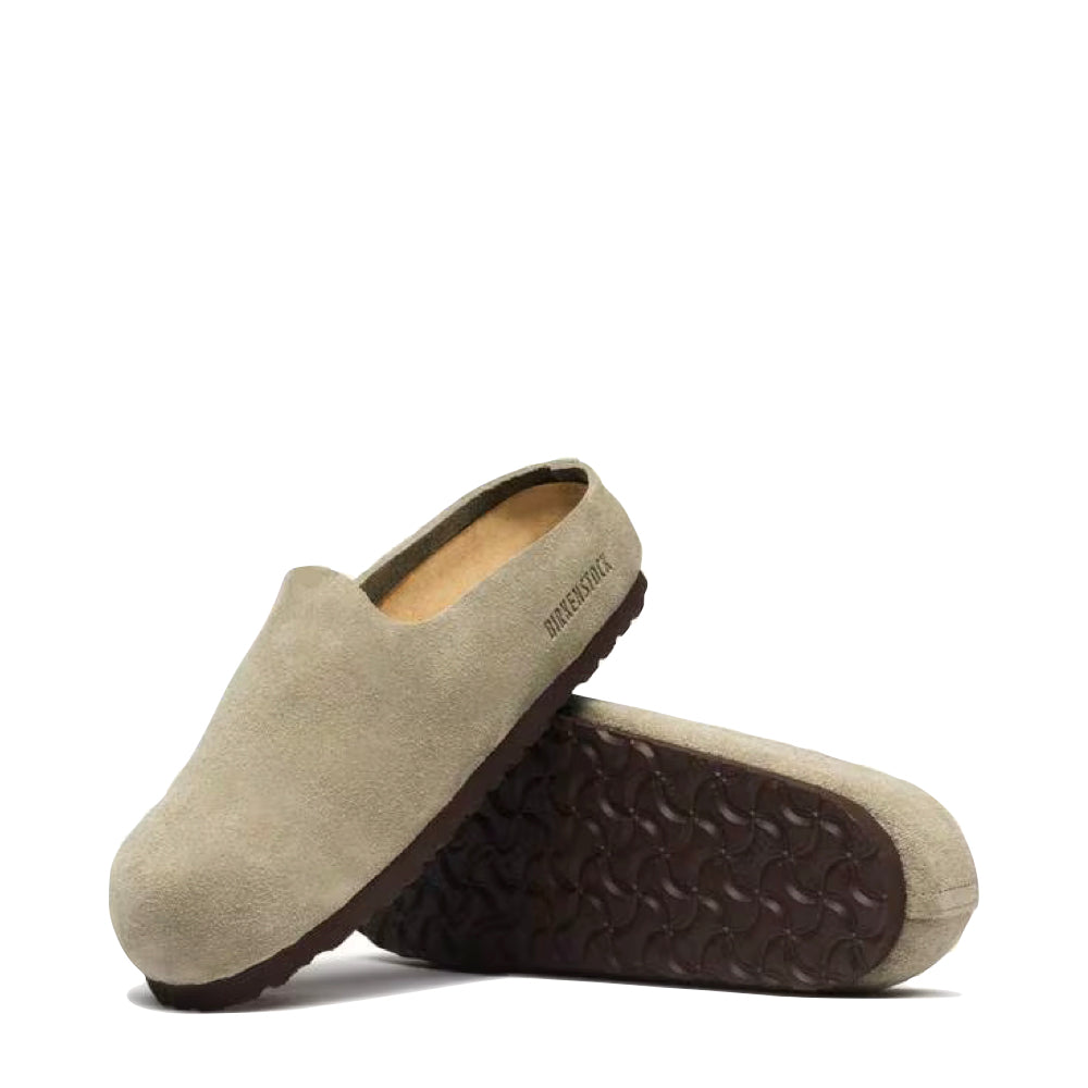 Side and bottom view of Birkenstock Amsterdam Wrapped Clog for women.