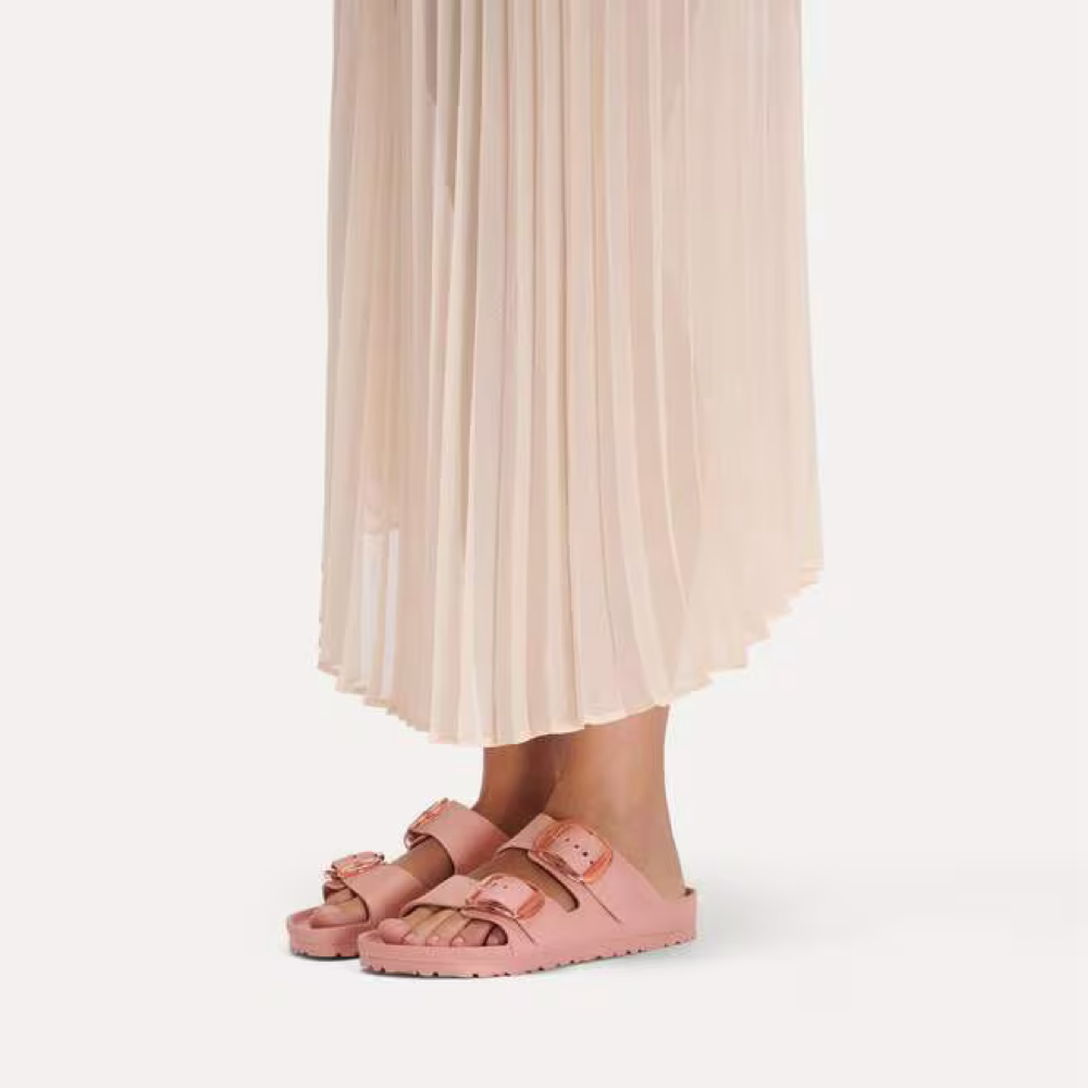 Model view of Birkenstock Arizona Big Buckle EVA Sandal for women.