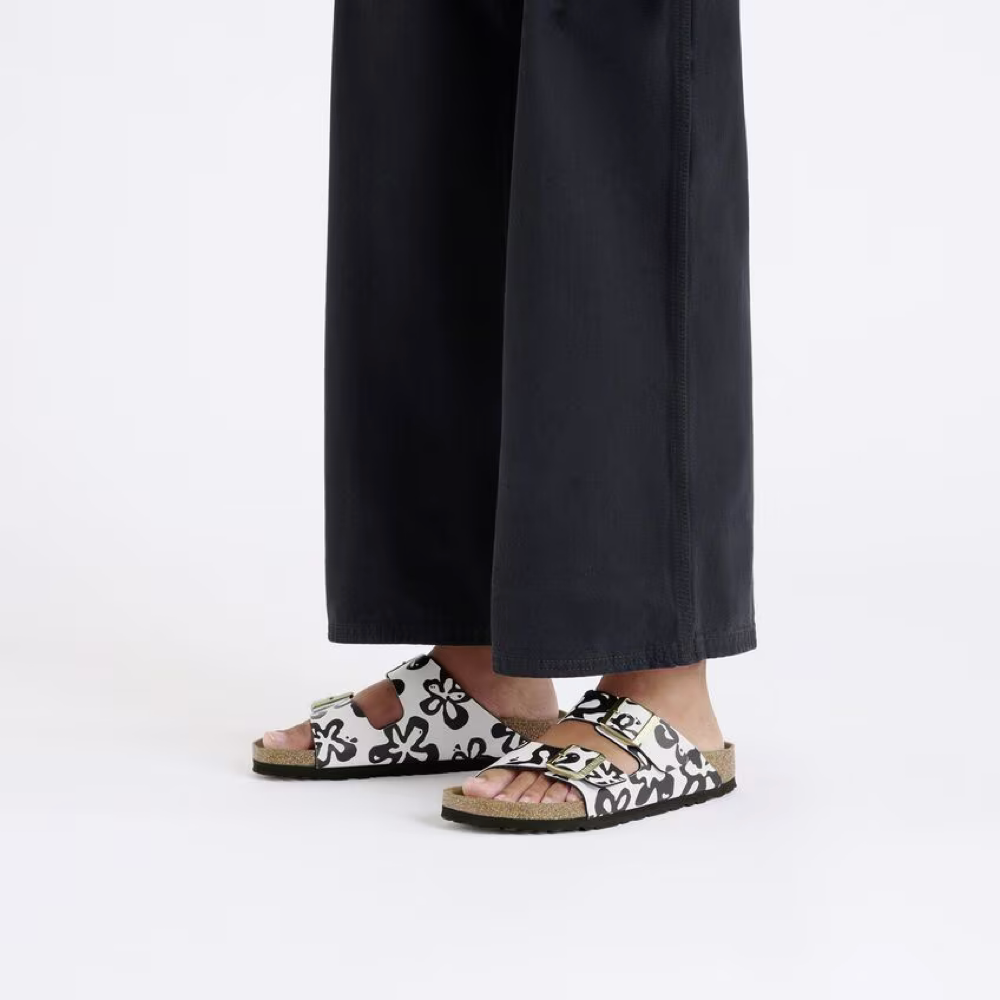 Model view of Birkenstock Arizona Birko-Flor Sandal for women. 