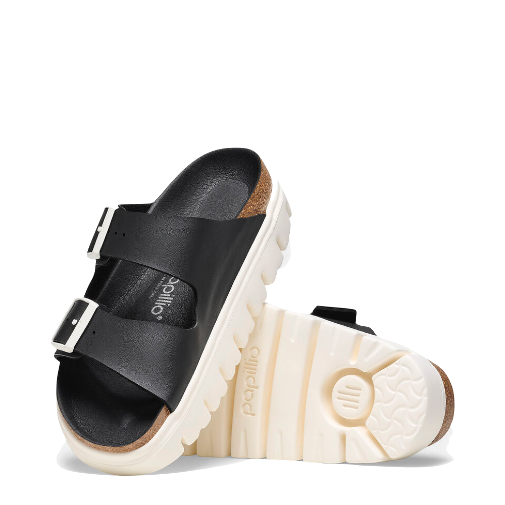 Side and bottom view of Birkenstock Arizona Chunky Sandal for women.