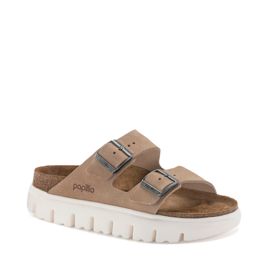 Toe view of Birkenstock Arizona Chunky Suede Leather Slide Sandal for women.