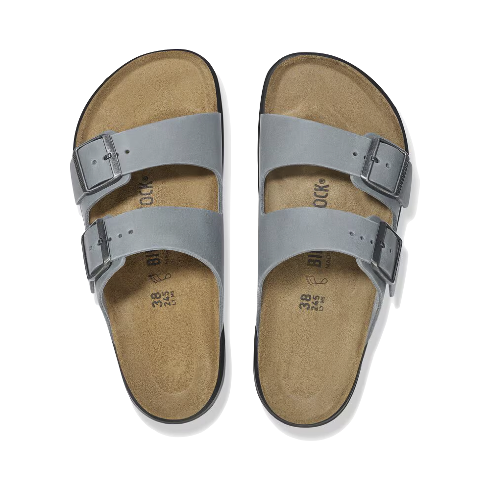 Top-down view of Birkenstock Arizona Crosstown Rugged Oiled Leather Sandal for women.