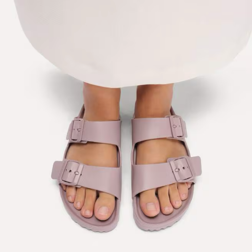 Model view of Birkenstock Arizona EVA Sandal for women.