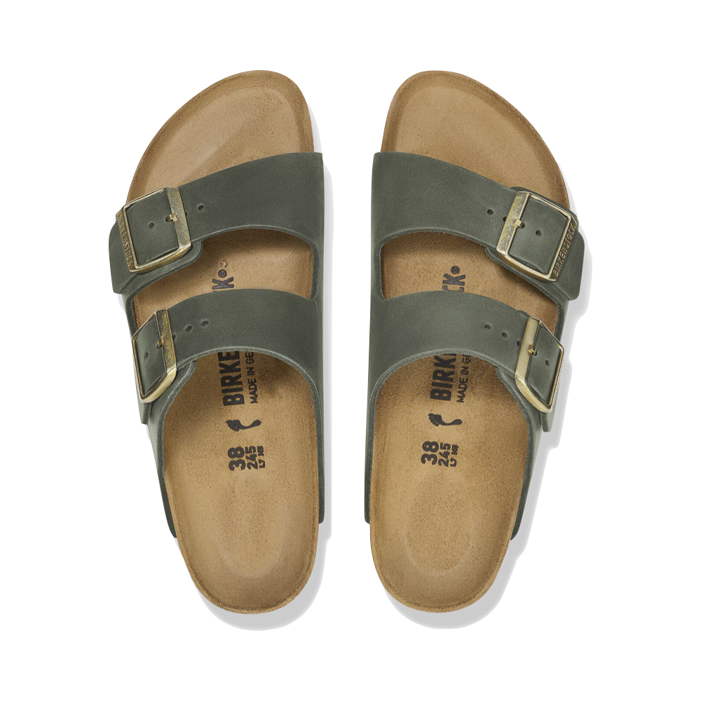 Top-down view of Birkenstock Arizona Oiled Leather Sandal for women.