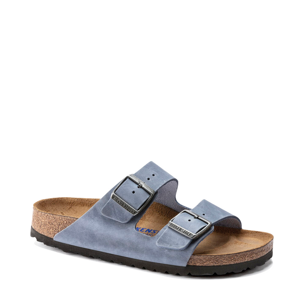Birkenstock Women's Arizona Soft Footbed Oiled Leather Sandal (Dusty Blue)