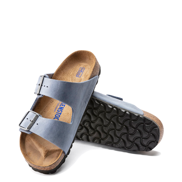 Birkenstock Women's Arizona Soft Footbed Oiled Leather Sandal (Dusty Blue)