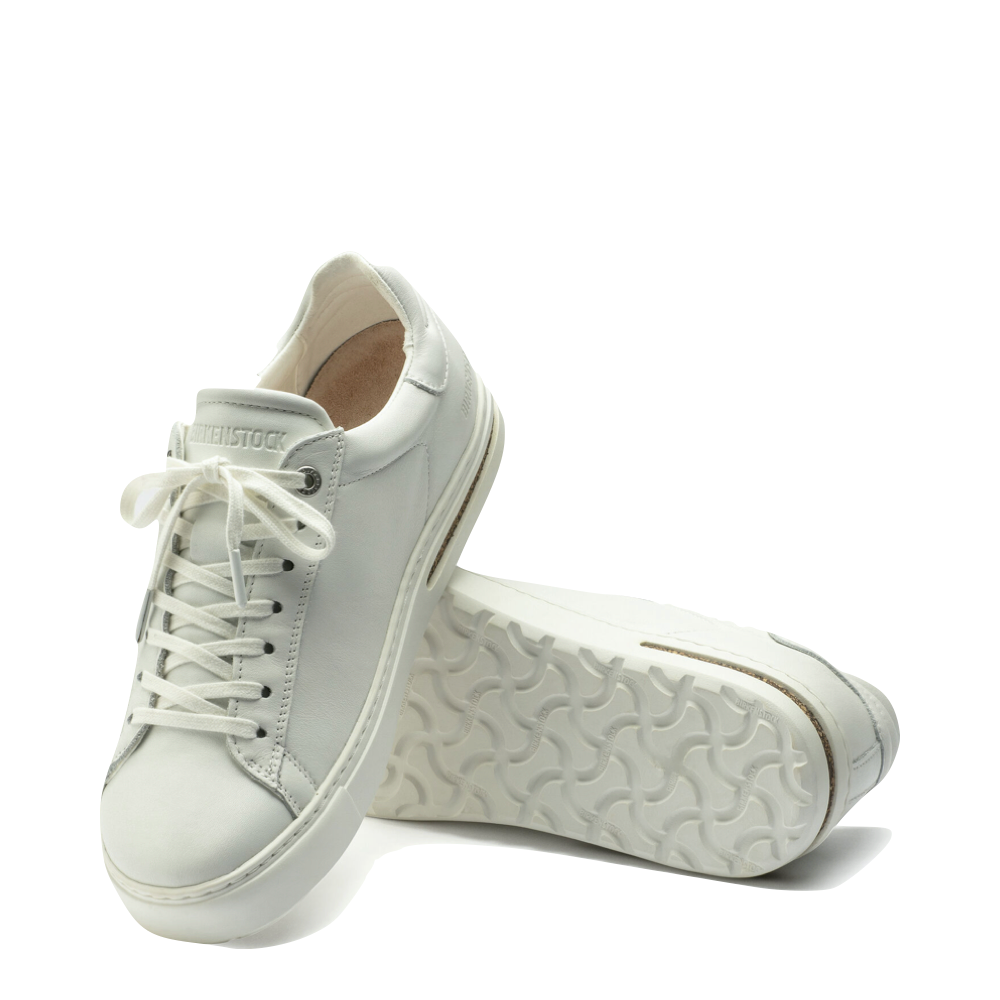 Top-down and bottom view of Birkenstock Bend Leather Sneaker for women.