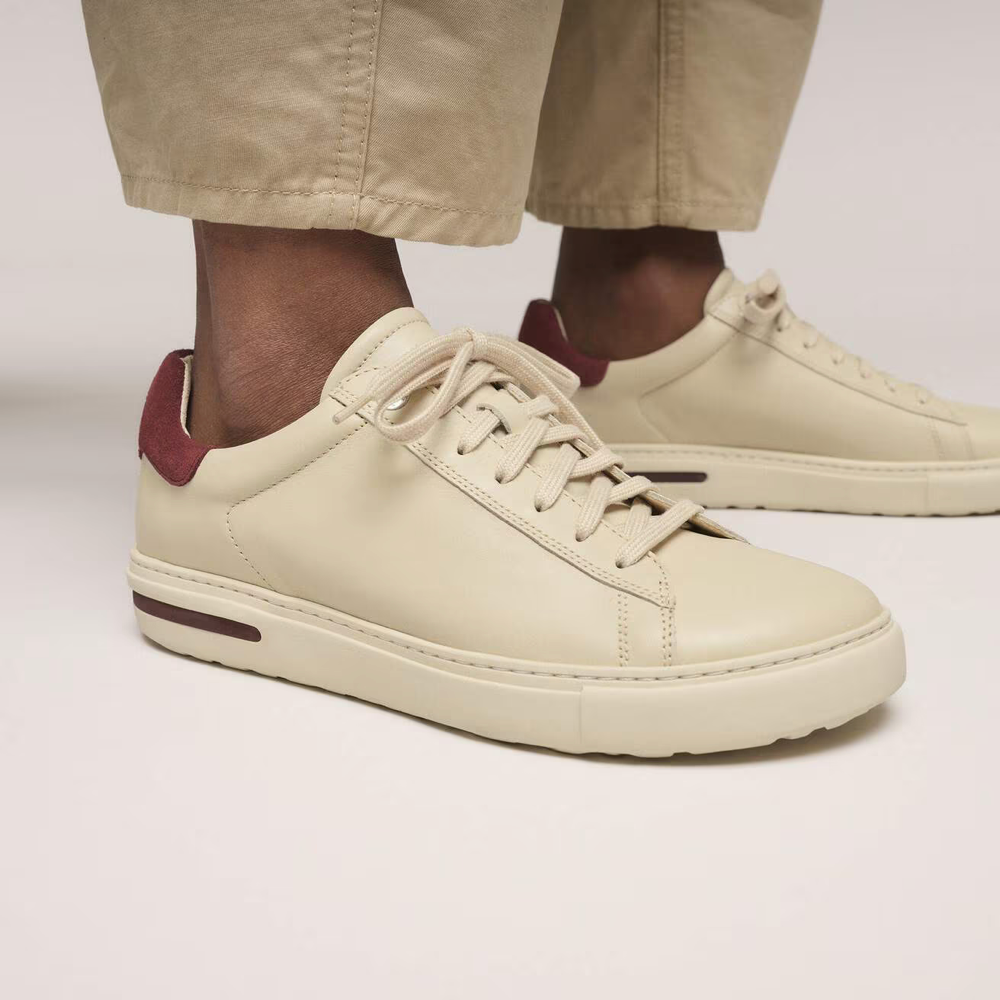 Model view of Birkenstock Bend Low Leather Lace Sneaker for women.