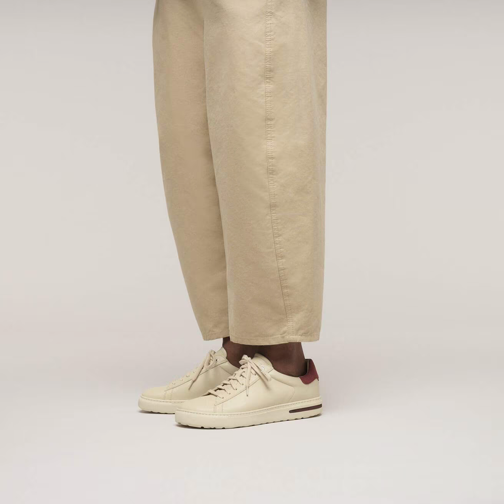 Model view of Birkenstock Bend Low Leather Lace Sneaker for women.