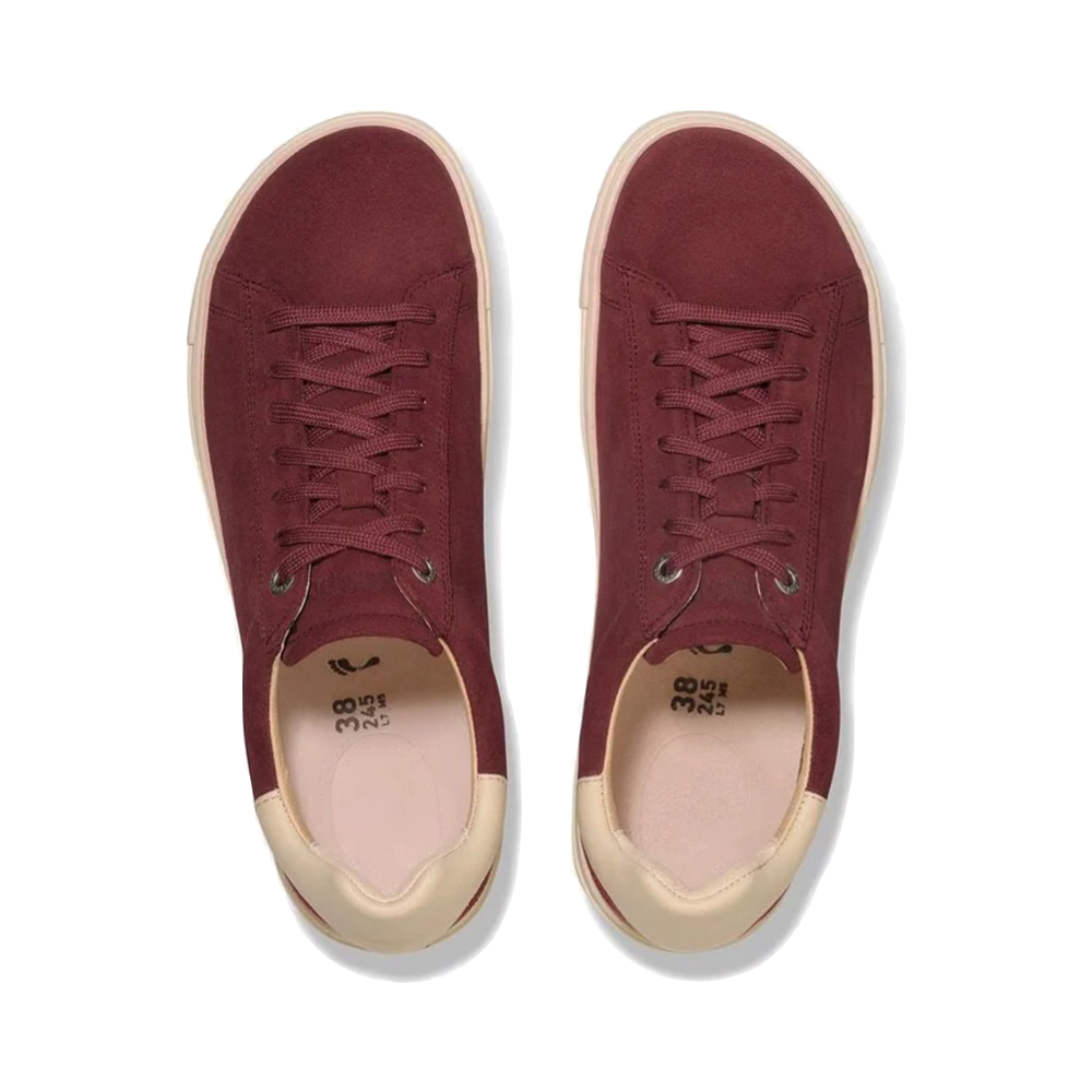 Top-down view of Birkenstock Bend Low Suede Leather Lace Sneaker for women.